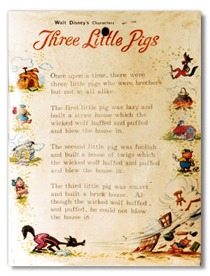 Three Little Pigs Blister Card Back